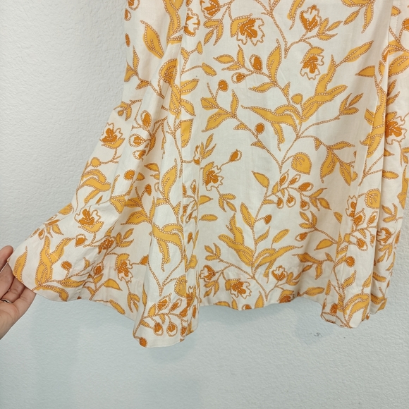 Maeve Anthropologie Nwot Sweetheart Cotton Leaf Floral A-line Mini Dress Sz M - Picture 6 of 16